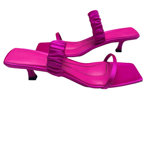 Georgia Fuschia Satin Sandals - 7.5