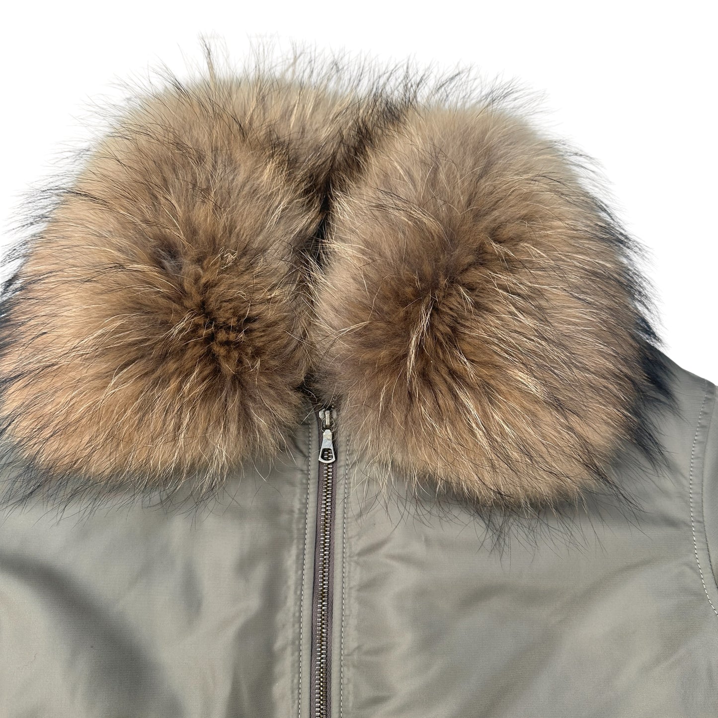 Army Kaki Jacket w/Fur - S