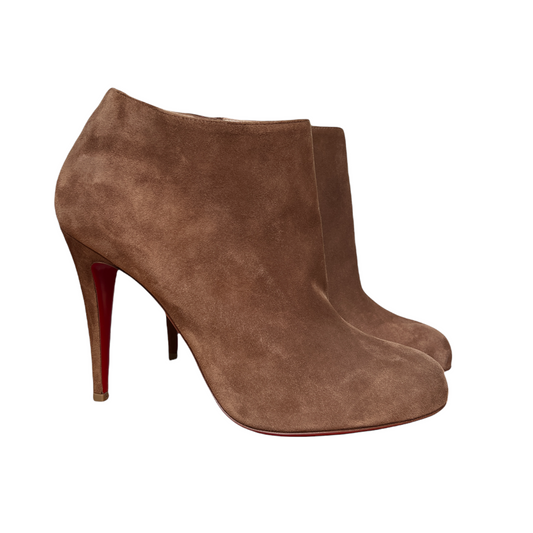 Brown Suede High Heels Boots - 10.5