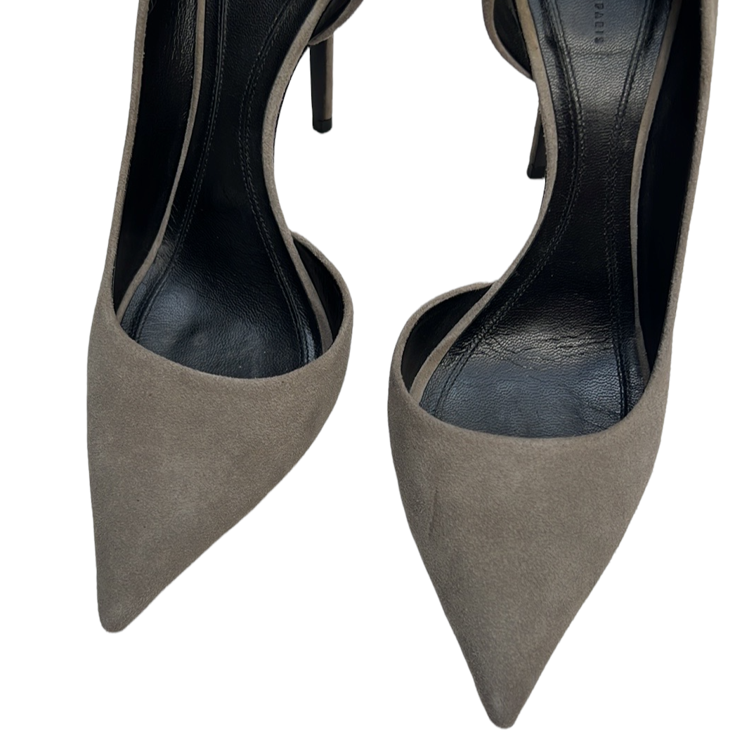 Grey Suede Heels - 7.5