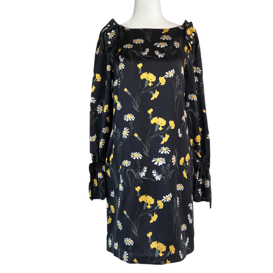 Black Dress with Faux Pearl Details - 2