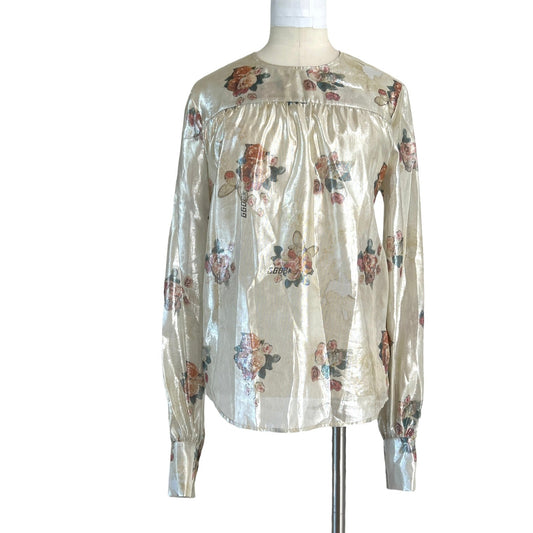 Metallic Silk Blouse - S