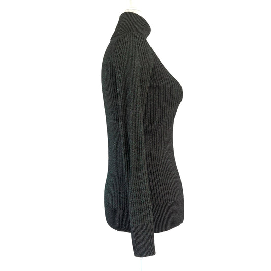 Grey and Green Metallic Turtleneck