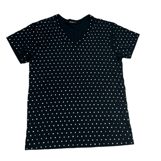 Black Tshirt with crystals - M