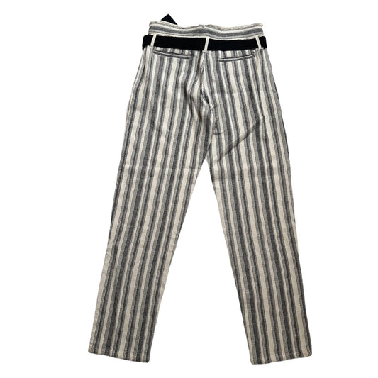 Black & White Cotton Pants with Belt - M