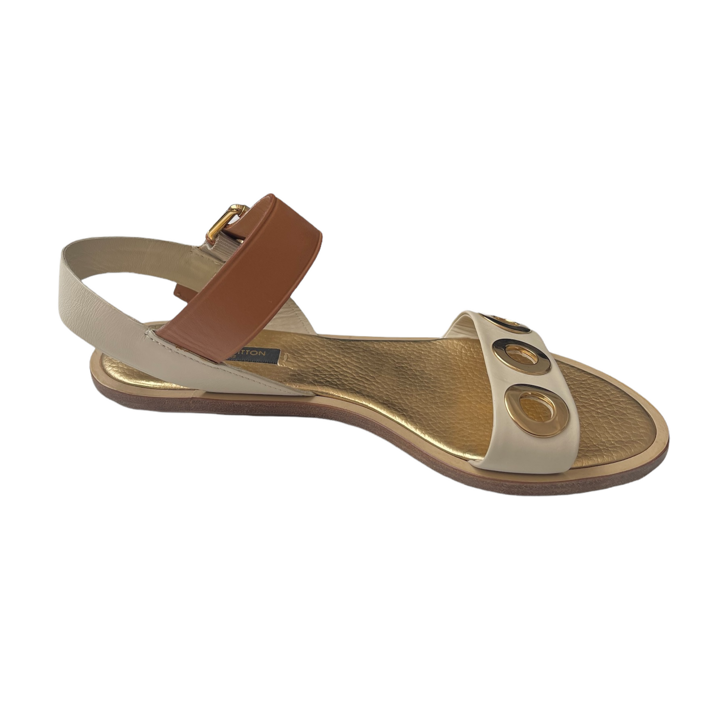 Gold Leather Sandals - 7.5