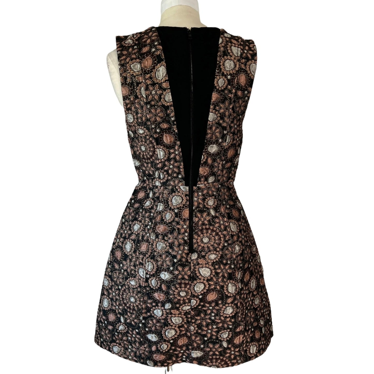 Black & Metallic Fabric Dress - 2