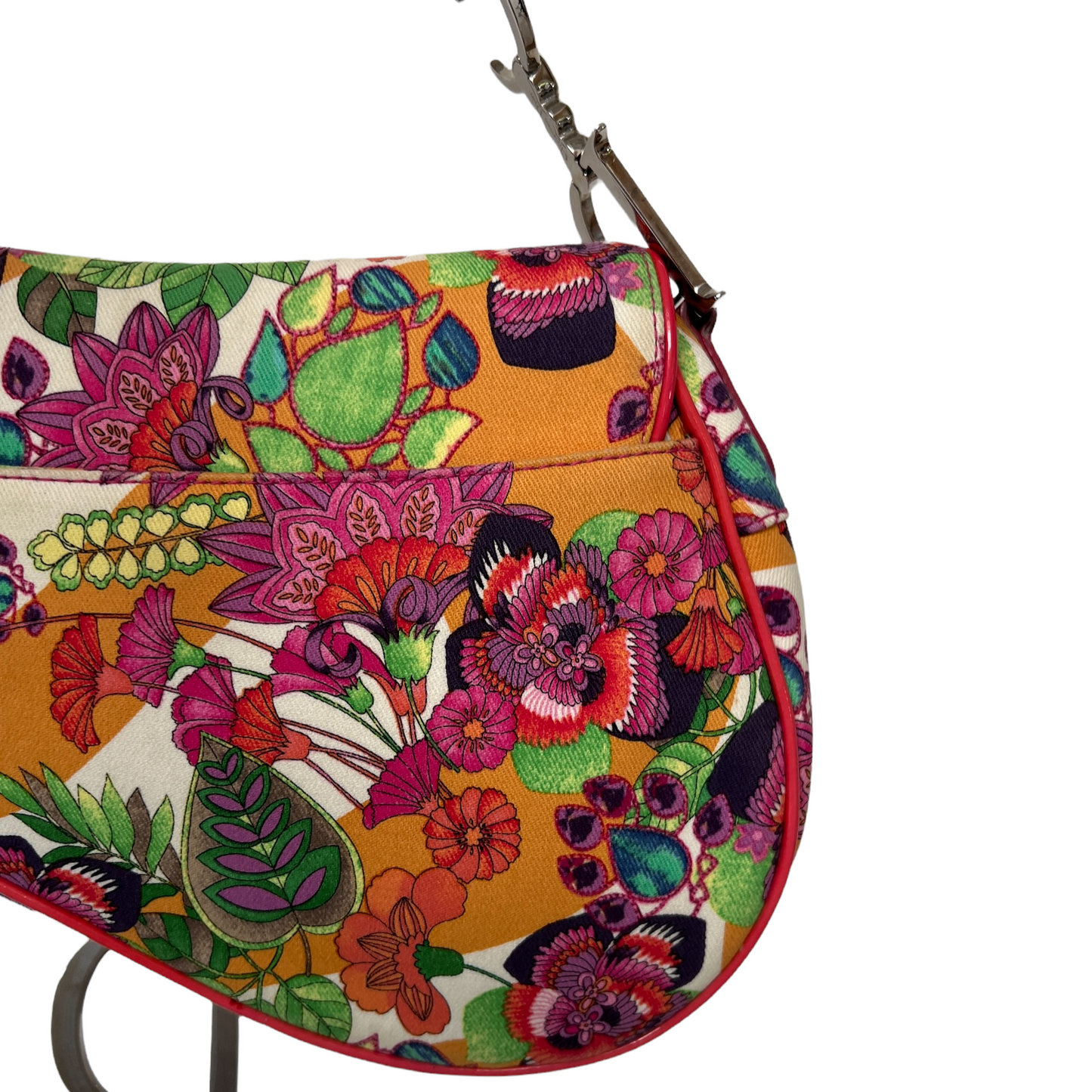 Pink Floral Saddle Bag