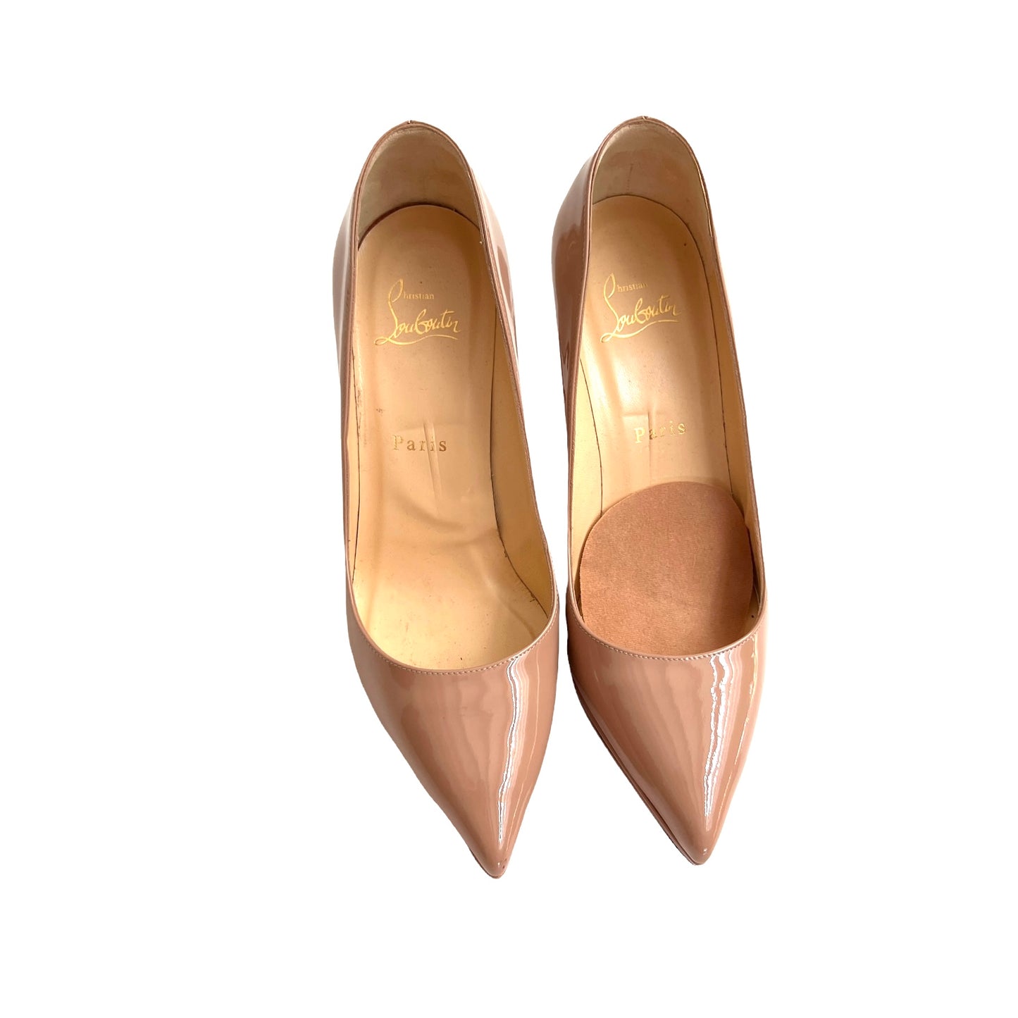 Nude Patent Leather Heels - 8..5