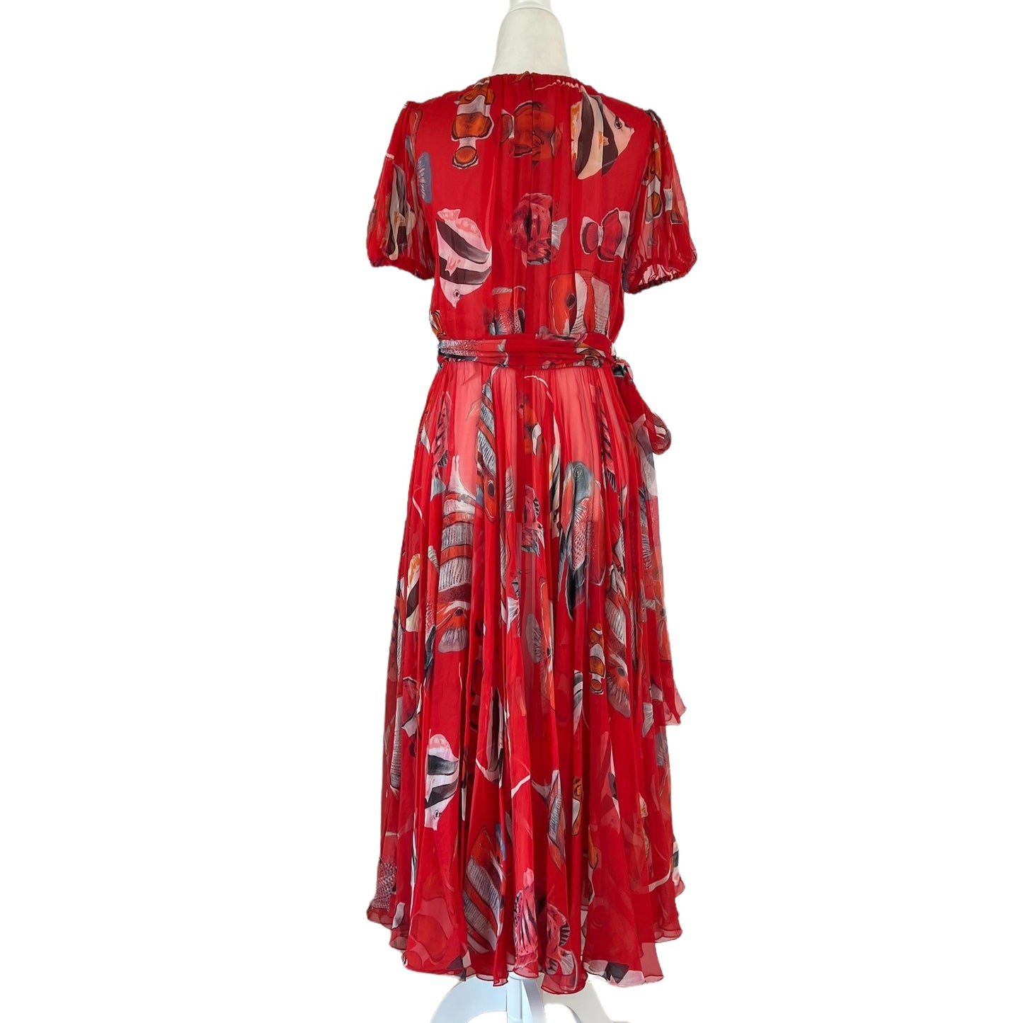 Red Silk Dress - M