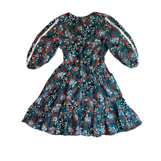 Green Floral Print Dress - S