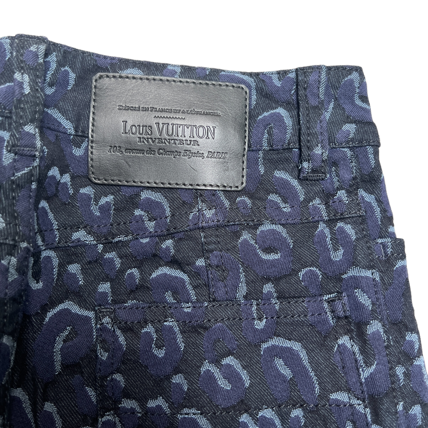 Leopard Print Blue Jeans - S