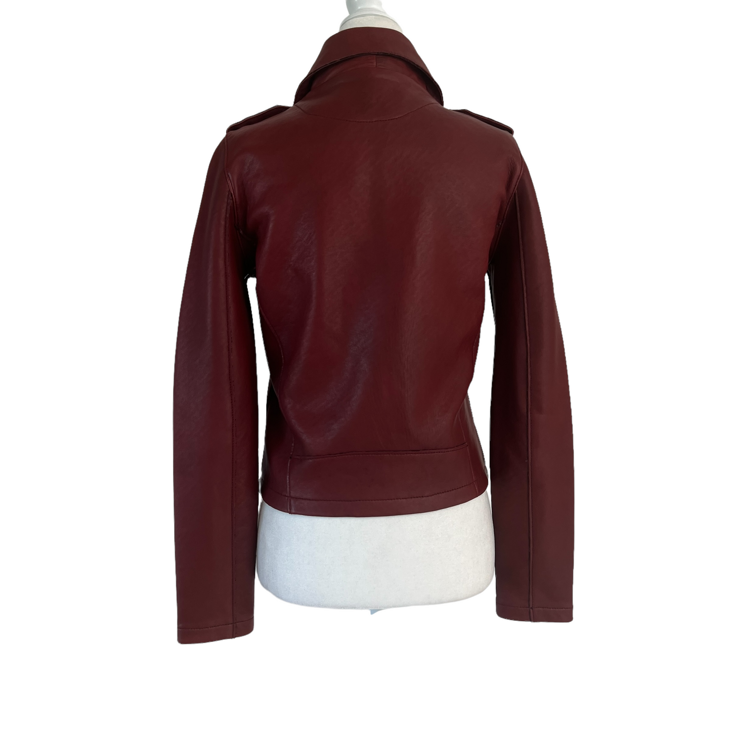 Burgundy Leather Jacket - M