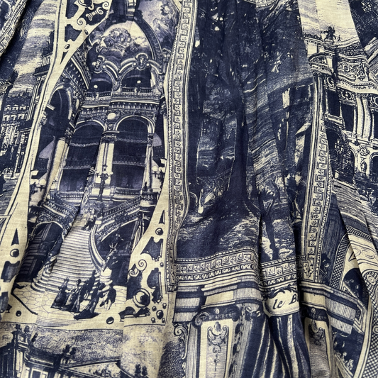 Navy Print Skirt - XS