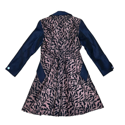 Blue Dress Coat with Lace - XS