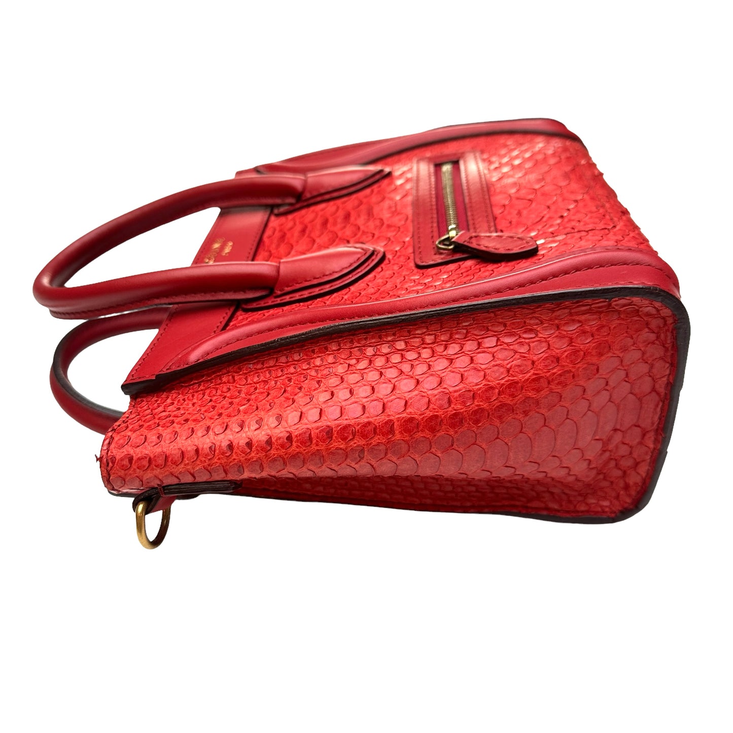 Nano Red Python Luggage Bag