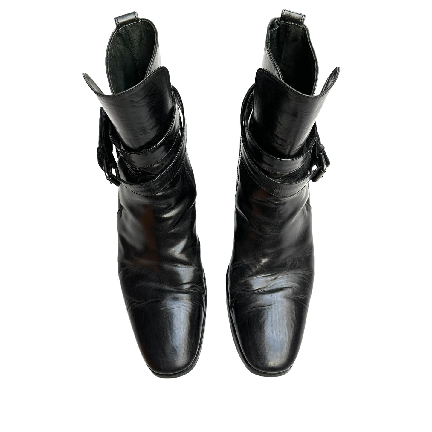 Men Black Leather Boots - 44