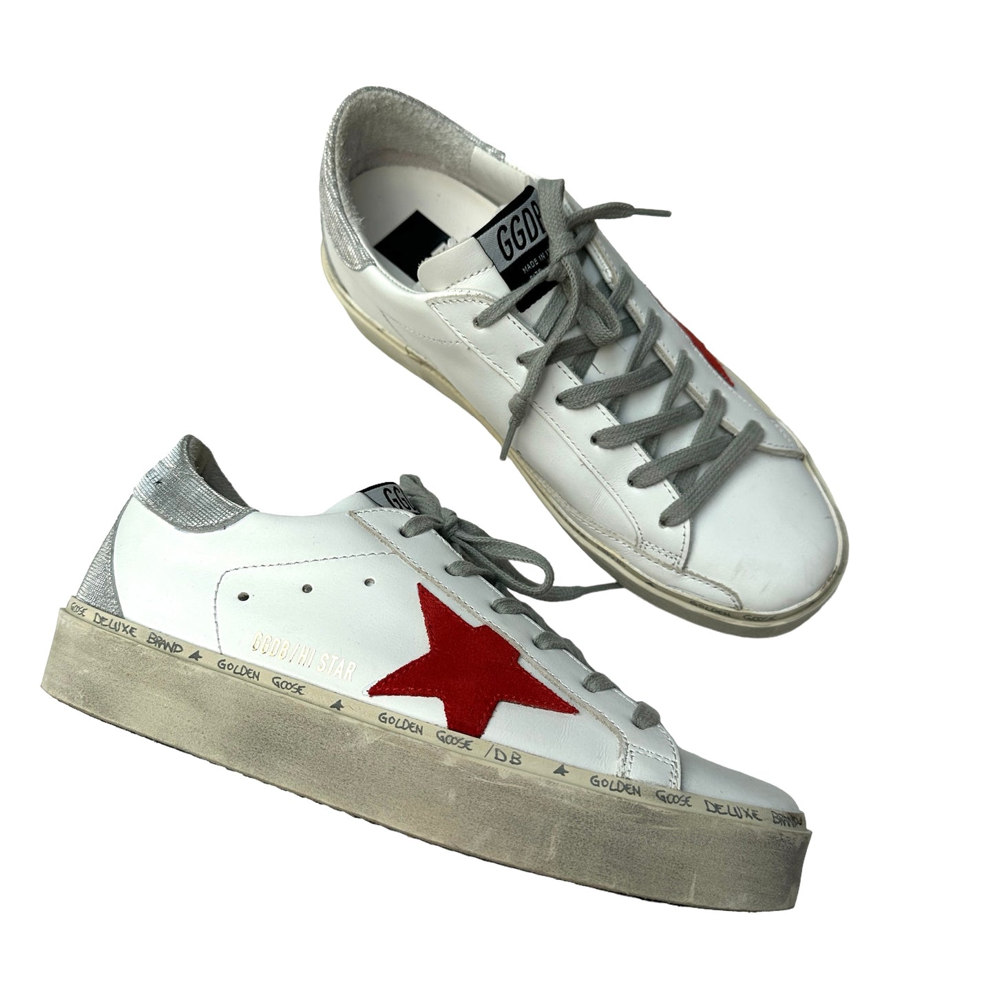 White Leather Hi Star Sneakers - 8