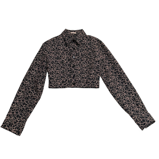2022 Black Cotton Cropped Jacket - S