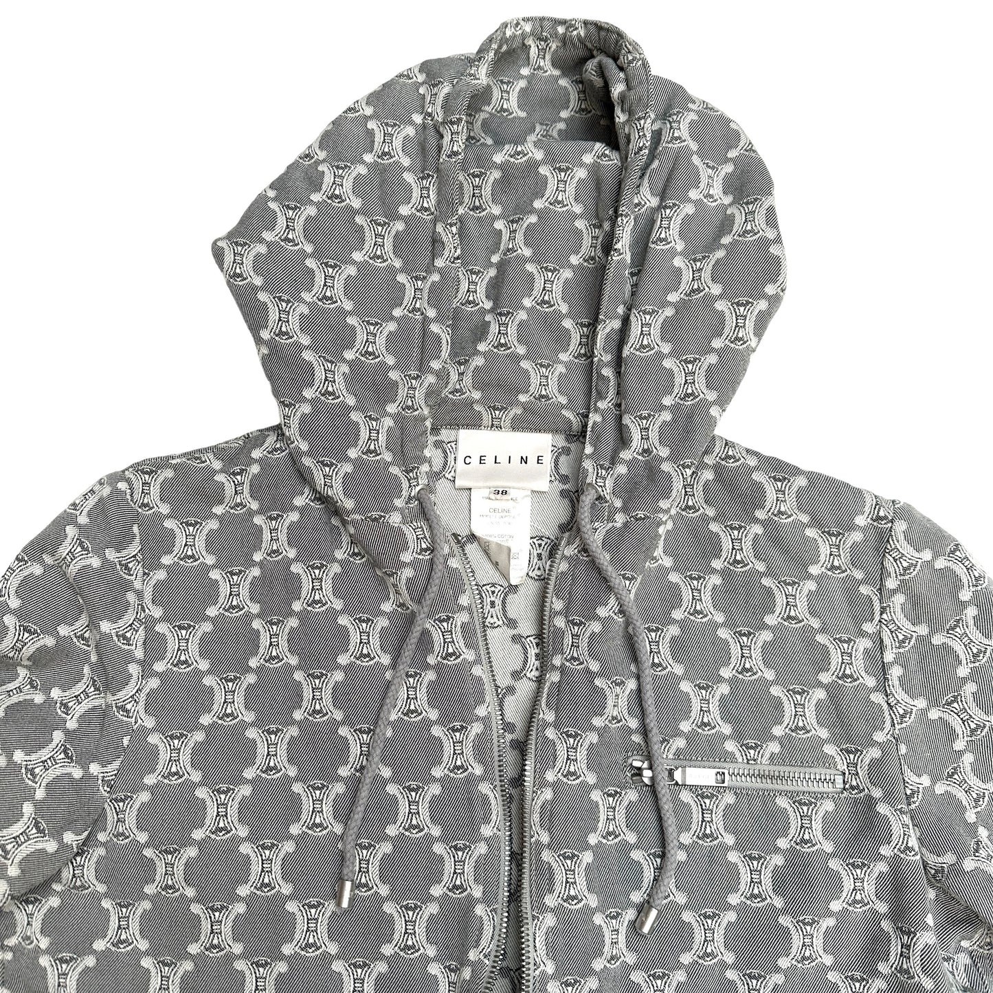 Grey Logo Jacket w/Hoodie - S/M