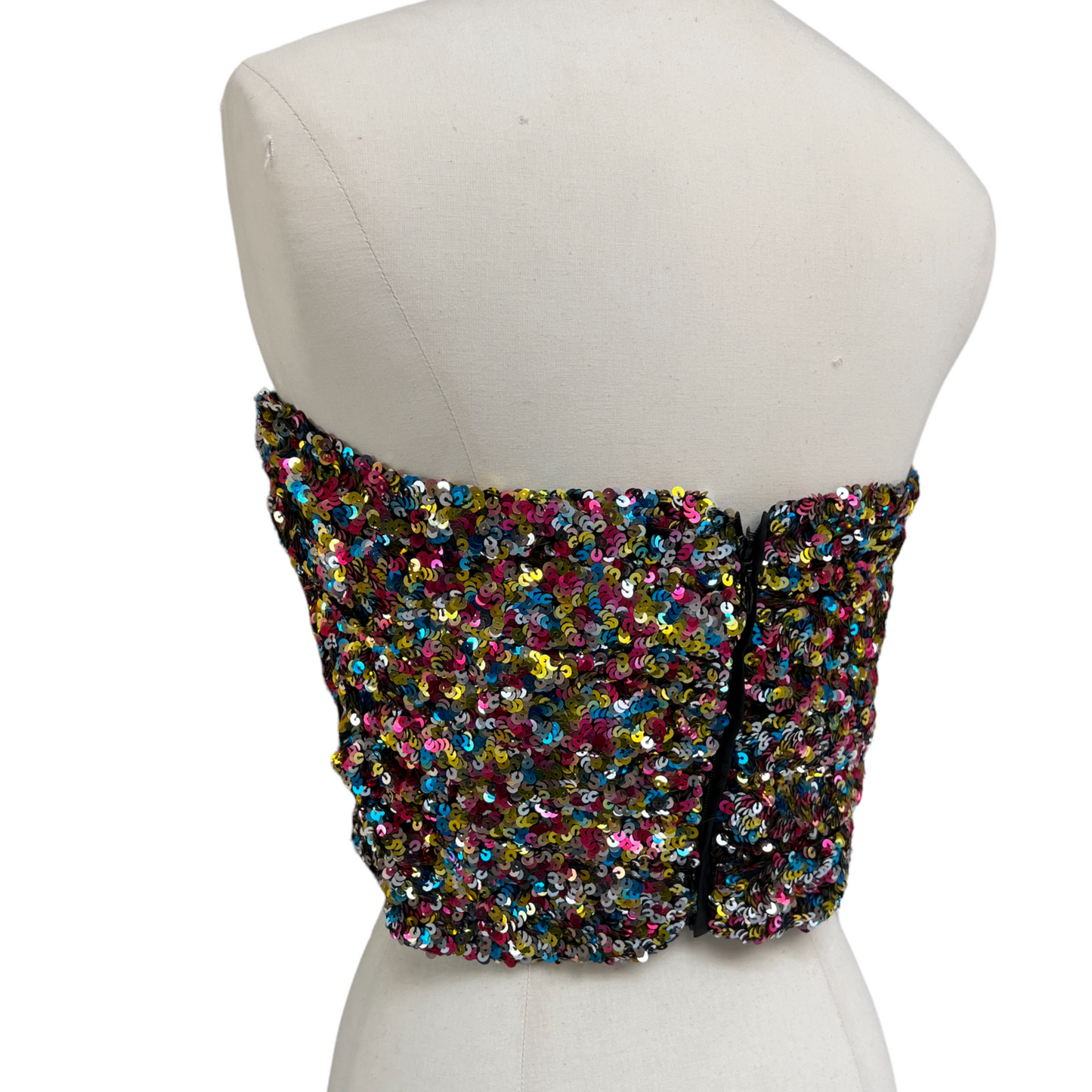 Sequins Cropped Bustier - S