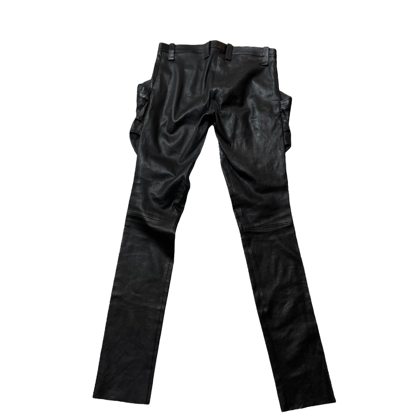Black Leather Pants - Small