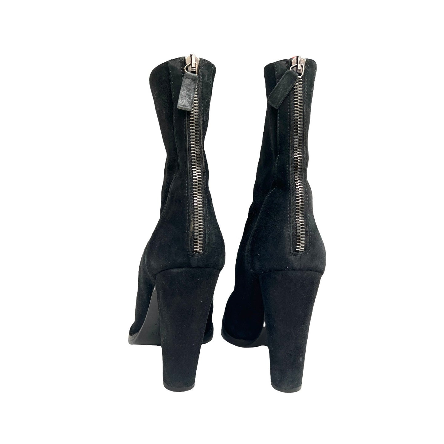 Black Suede Heeled Boots - 6.5