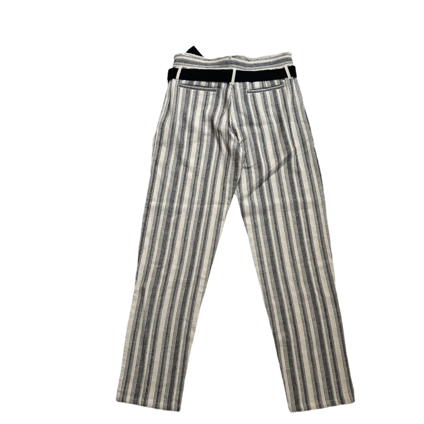 Black & White Cotton Pants with Belt - M