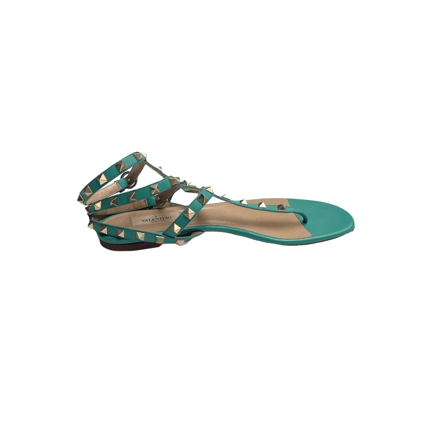 Turquoise Leather Gladiator Sandals - 8