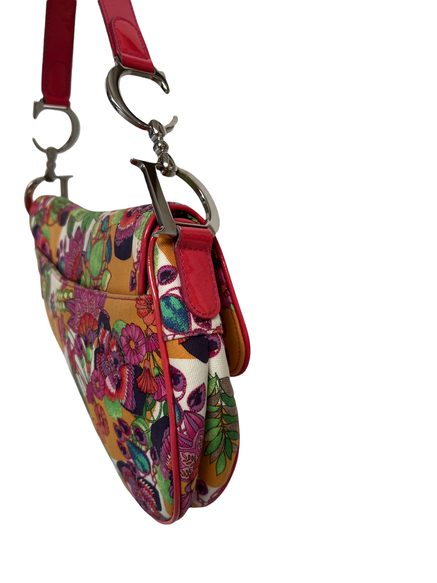 Pink Floral Saddle Bag