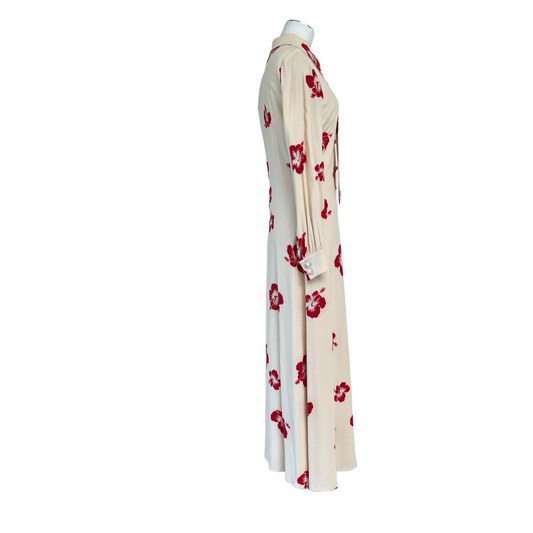 Long Cream and Flower Dress - 36