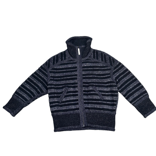 Navy Zipper Sweater - M