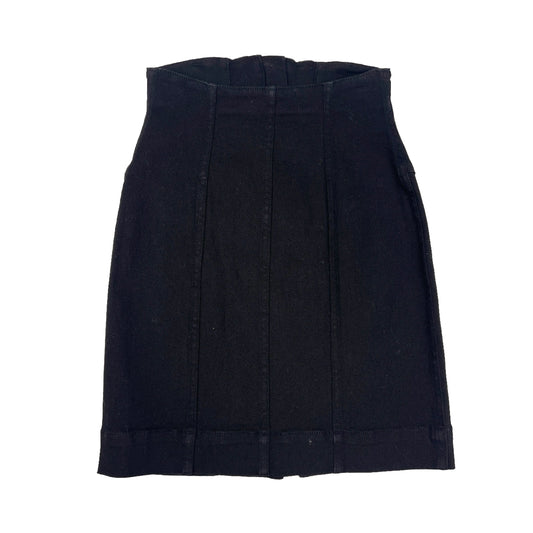 Black Denim High Waisted Skirt - 0
