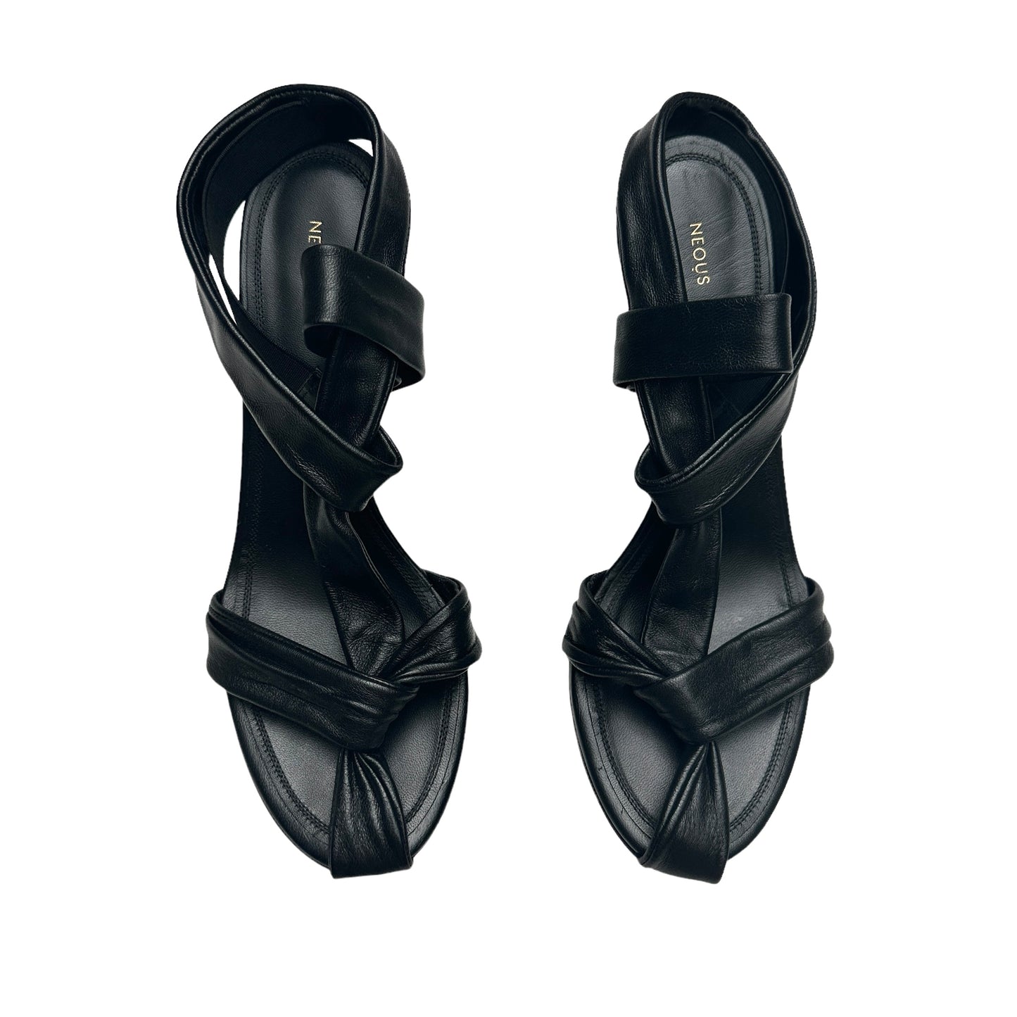 Black Leather Heels - 8