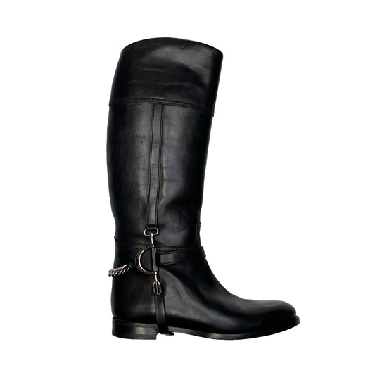 Black Horse Riding Boots - 8