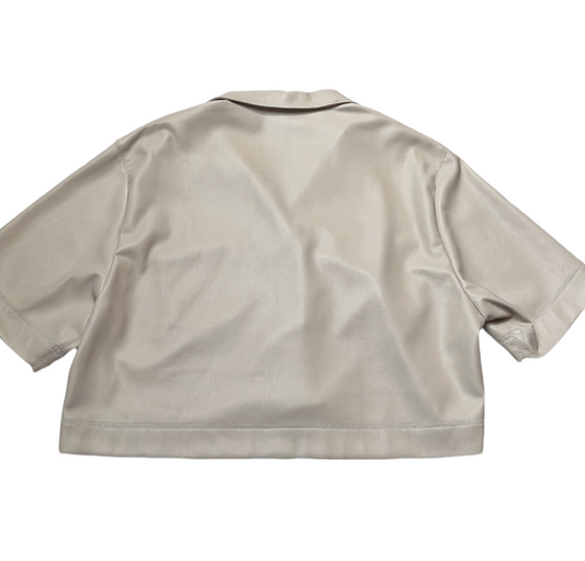 Vegan Leather Cream Cropped Top - M