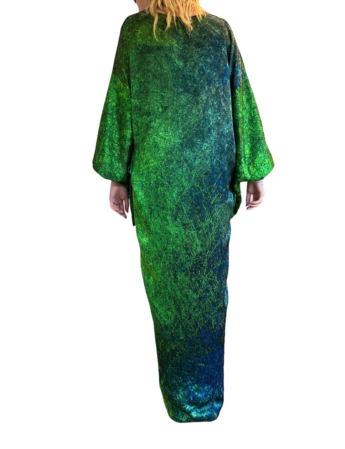 Green & Blue Silk Kimono - S