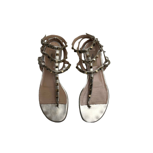 Gold Leather Gladiator Sandals - 7.5