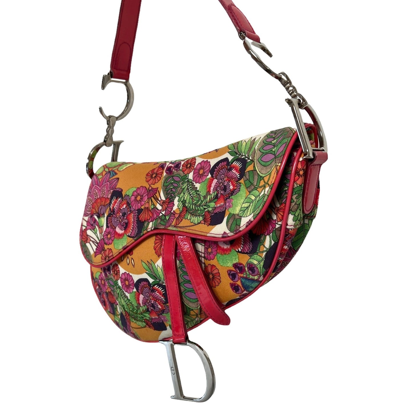 Pink Floral Saddle Bag