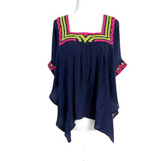 Navy Beaded Top - S