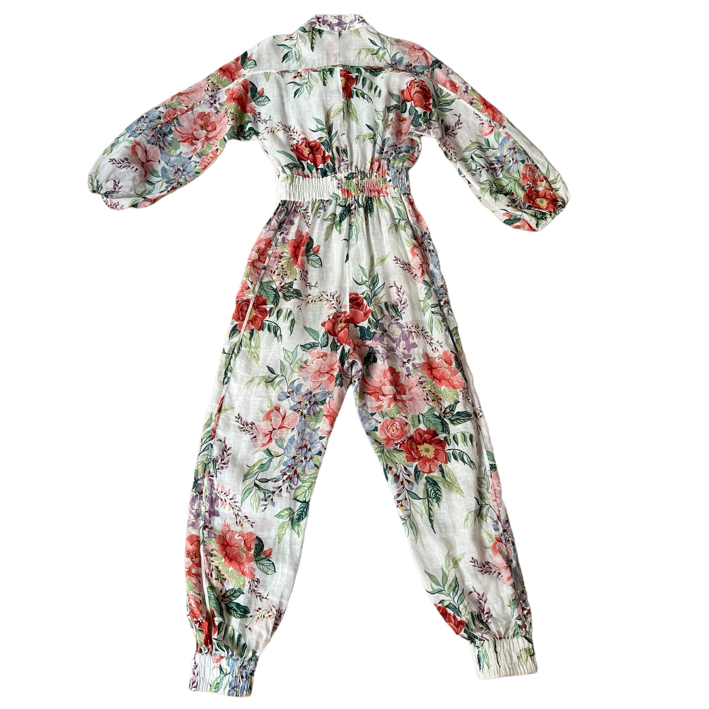 Floral Linen Jumpsuit - 0