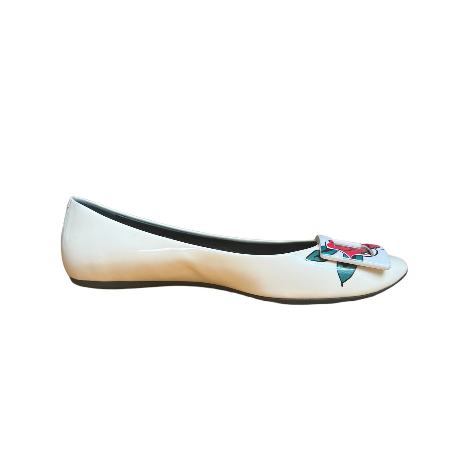 Cream Patent Flats - 8