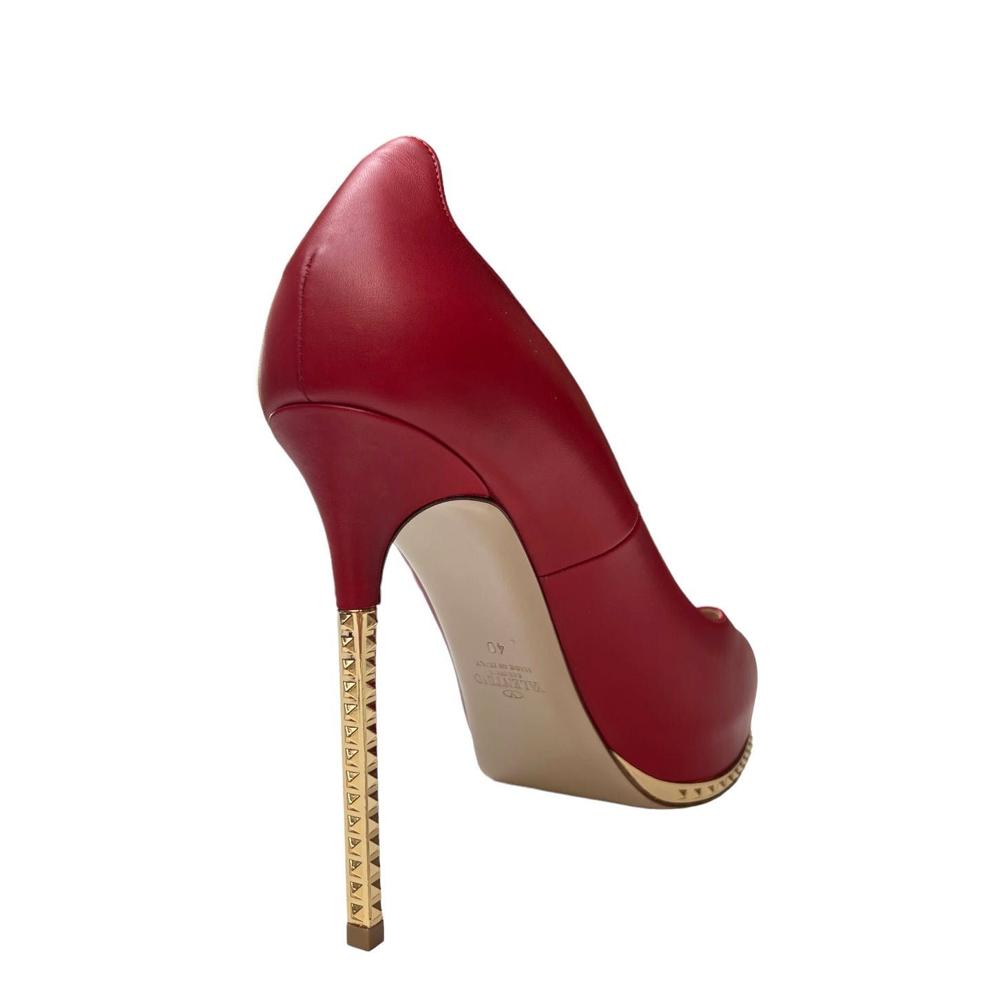 Red Leather High Heels - 10