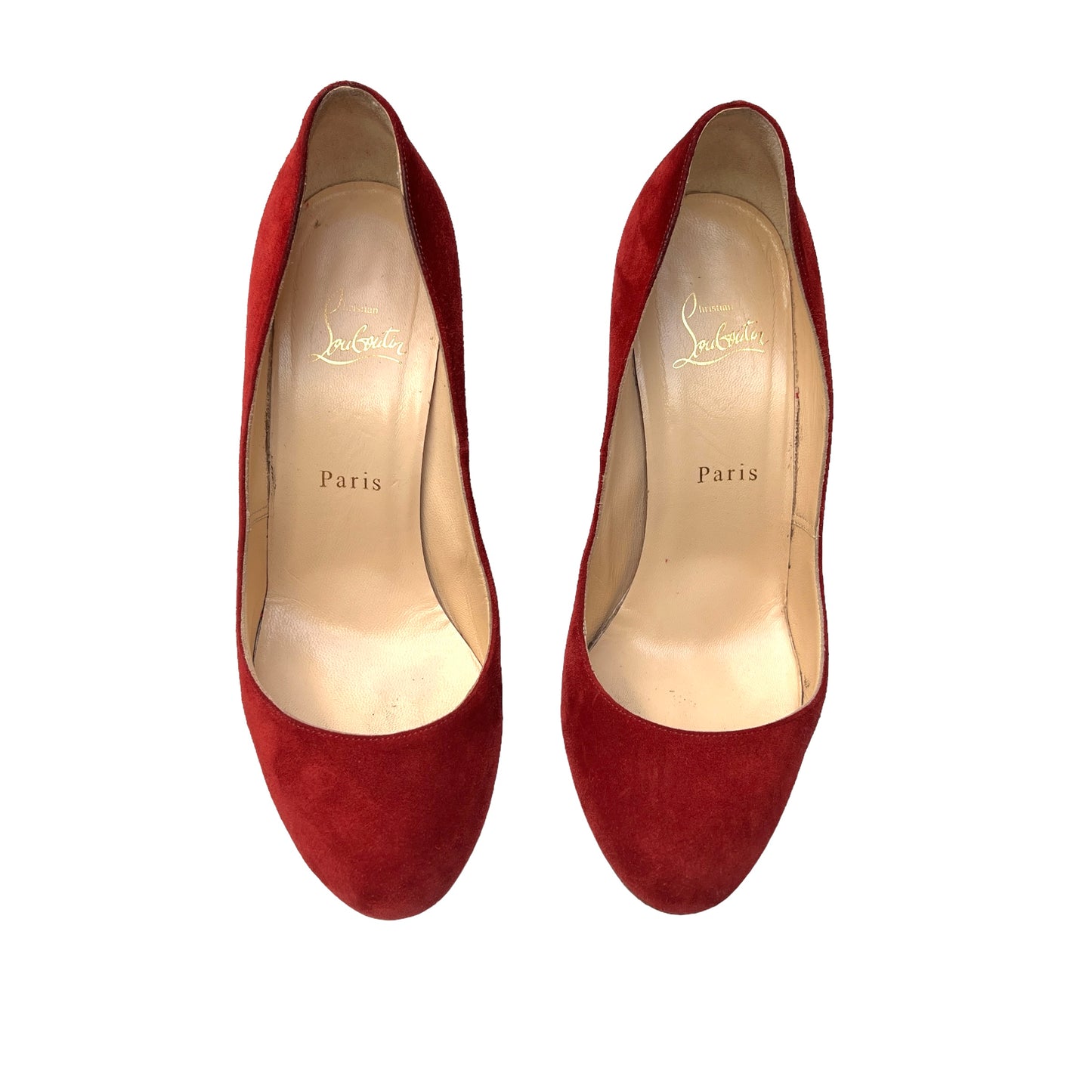 Red Suede Heels - 8.5