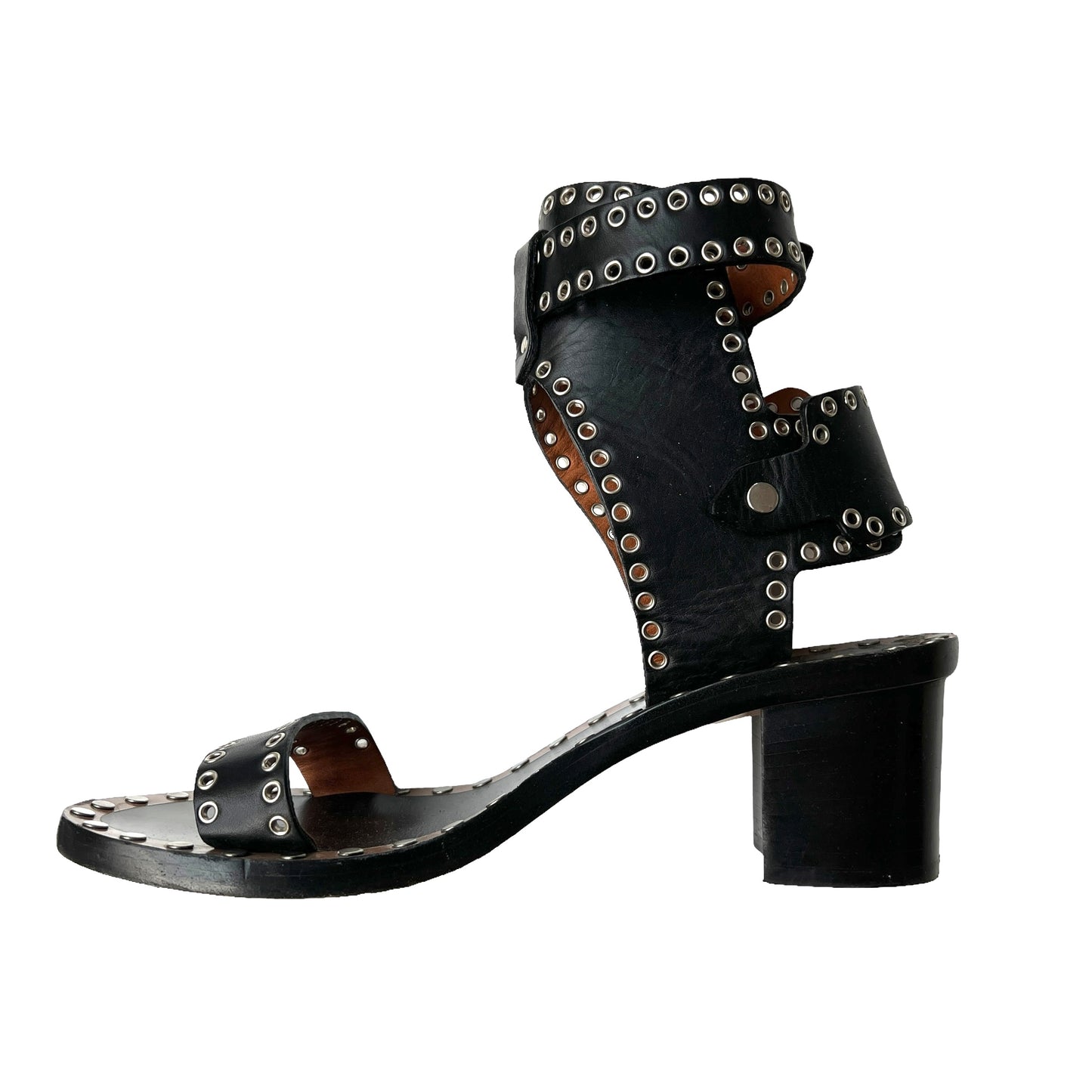 Black Leather Sandals - 11