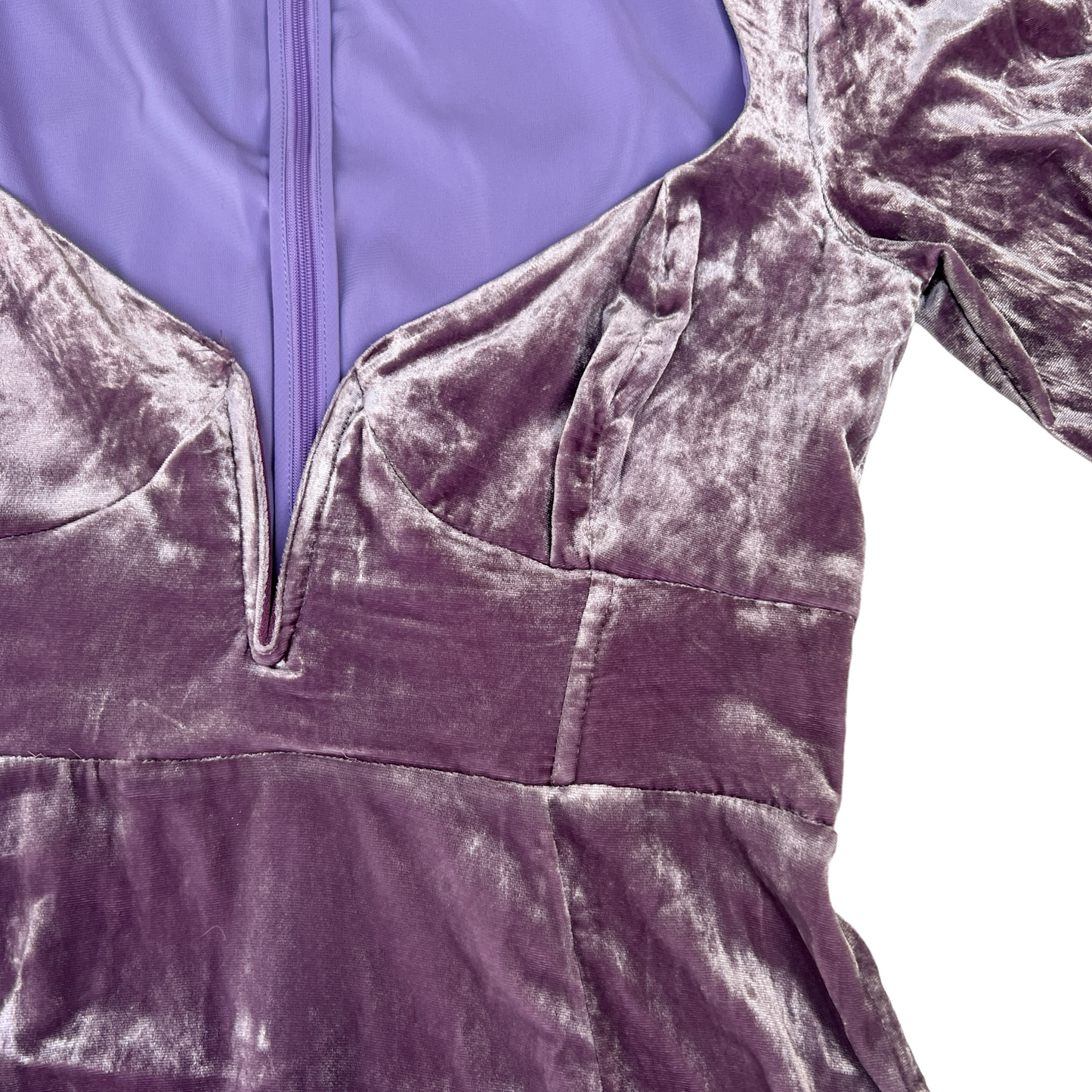 Purple Velvet Mini Dress - S