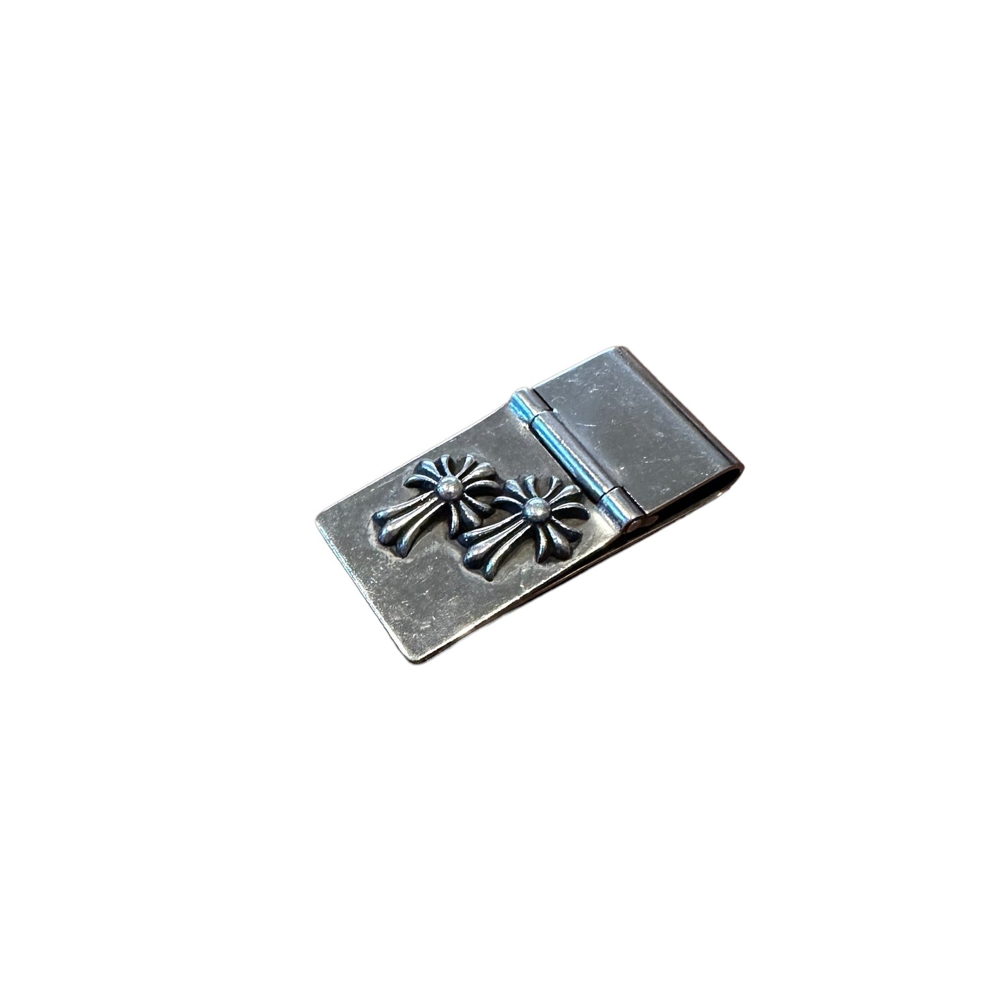 Silver Money Clip with Crosses