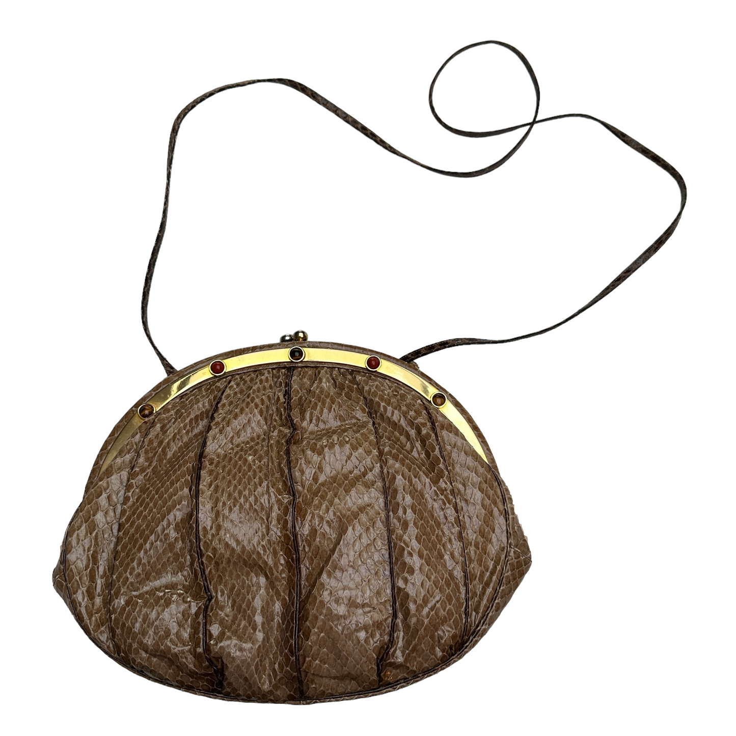 Brown Python Crossbody Bag