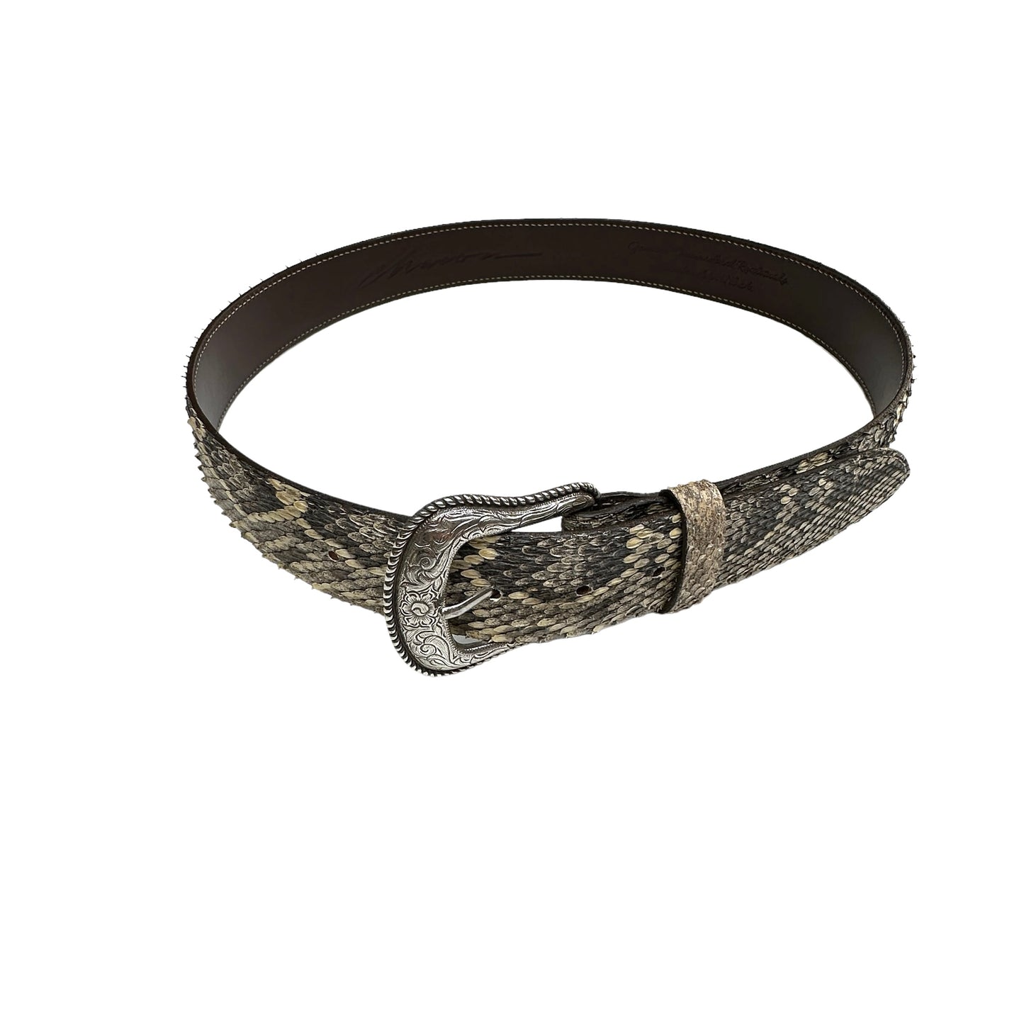Men Python Leather Belt - 34