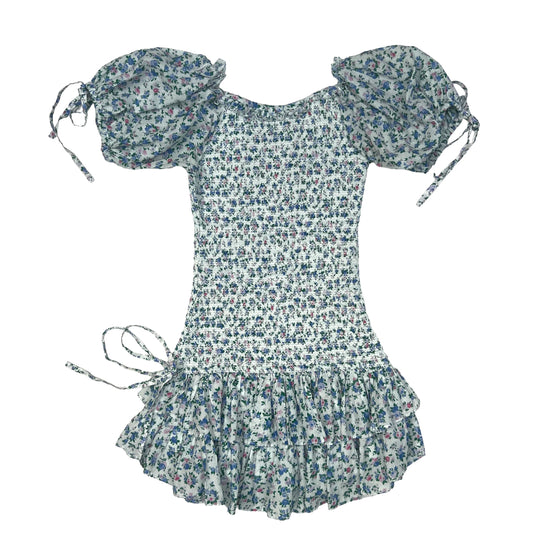 Blue Flowery Dress - XS